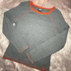 Gray and Orange Long Sleeve T-Shirt